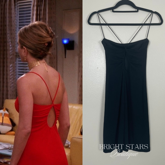 Rare Vintage Black Dress Alt ASO Rachel Green Friends Womens Mini Event Party - Picture 2 of 6